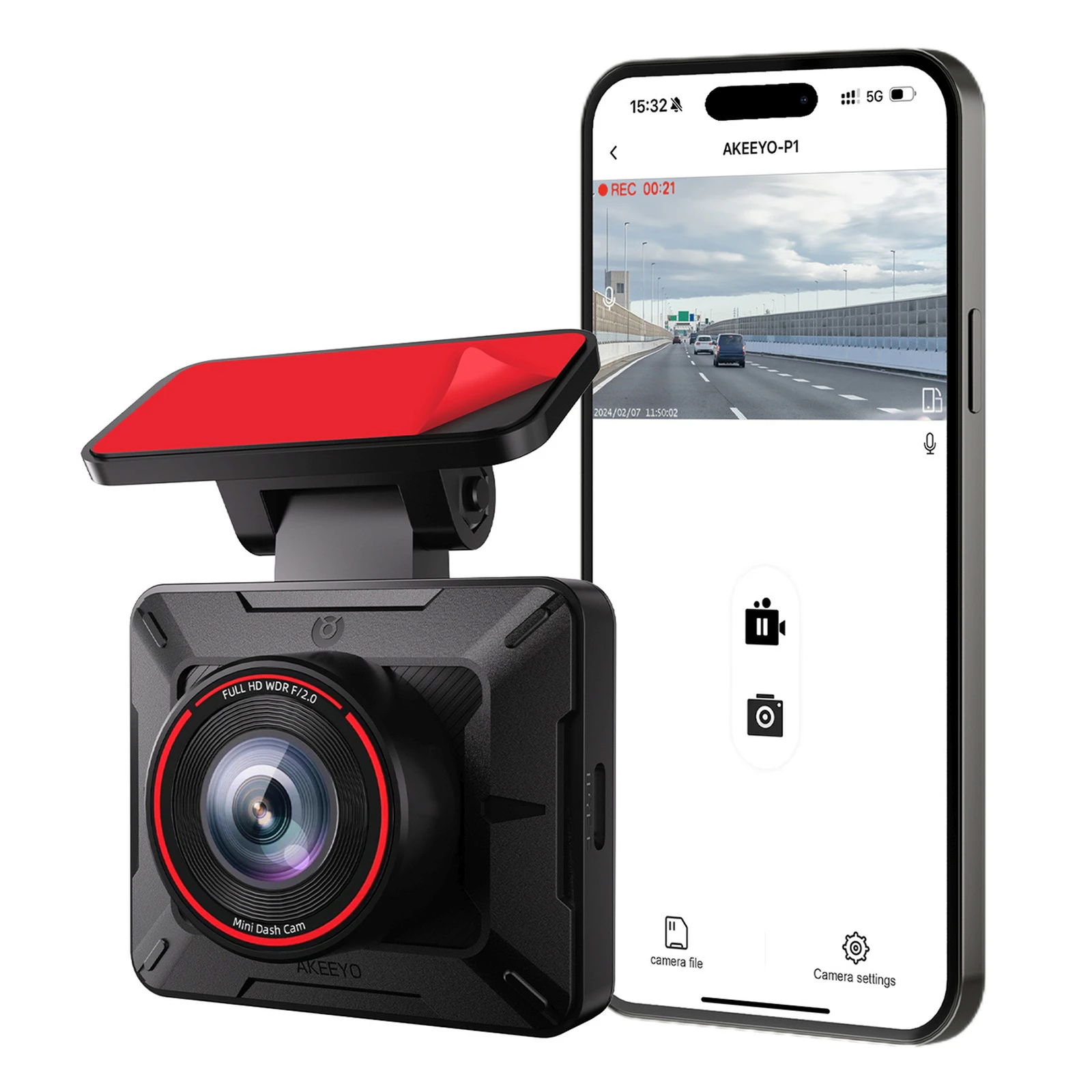 Kamera samochodowa wideorejestrator P1 FullHD 30fps - czarna 1
