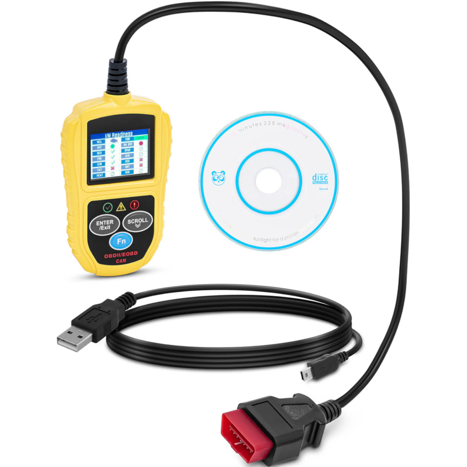 Tester skaner diagnostyczny do samochodów OBD2 8-18 V VIN / ID / CVN / PCM / ECU 1